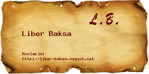 Liber Baksa névjegykártya